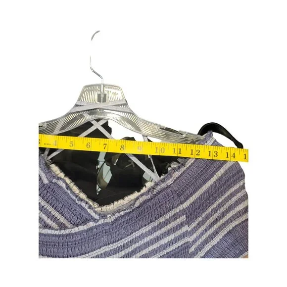 Japna Women's Criss/Cross Striped Bandage Dress size S, Blue & White - Picture 7 of 8